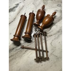 Antique Hardwood Architectural Finials And Legs Furniture Bed Parts Screws
